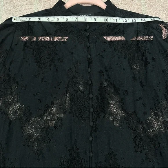 NWT Bardot Eliza Black Lace Button-Up Blouse Victorian Goth Size Small US4 - Picture 5 of 9